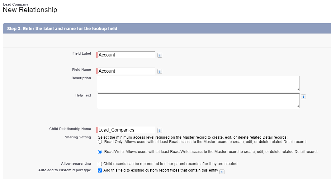 New Salesforce relationship