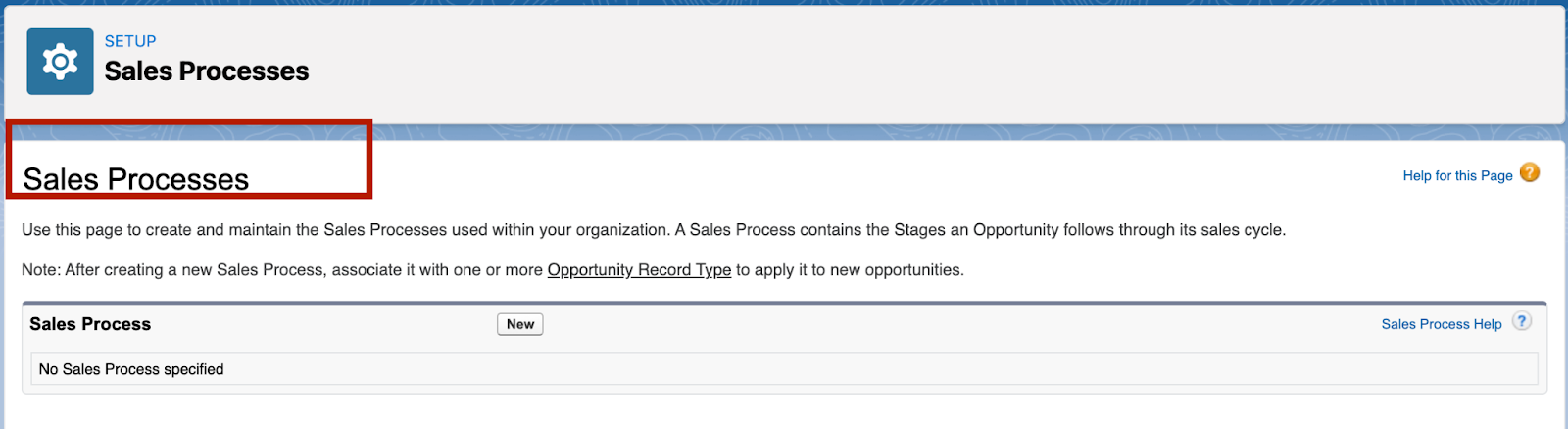 Salesforce Sales Processes Set up Sales Funnel