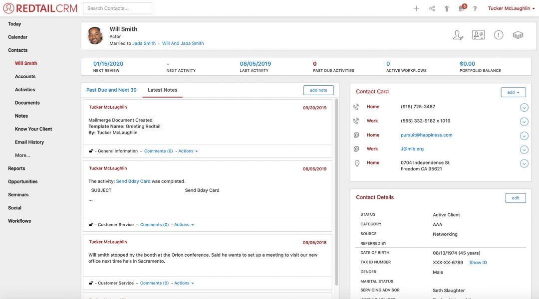 Screenshoot PhoneIQ Redtail CRM